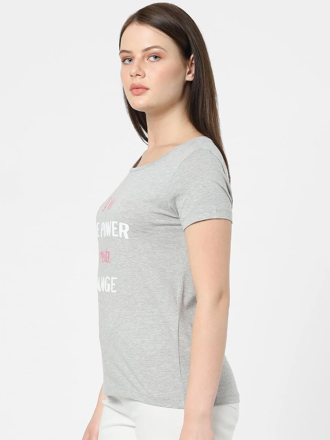 Grey Typographic Print T-Shirt - Image 2