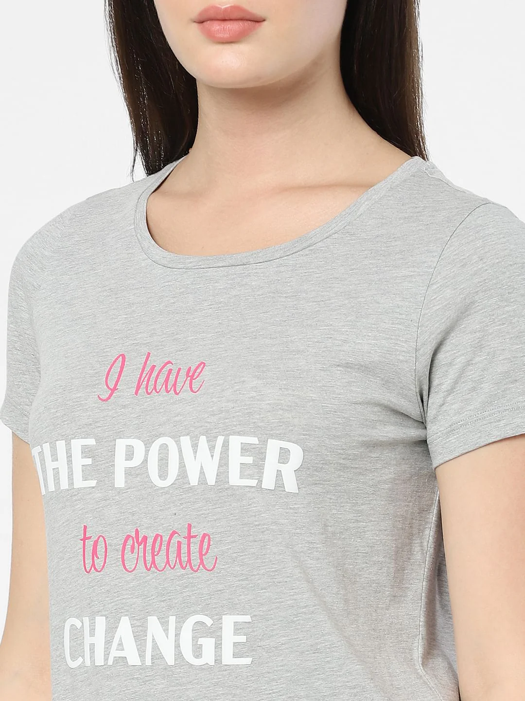 Grey Typographic Print T-Shirt - Image 4