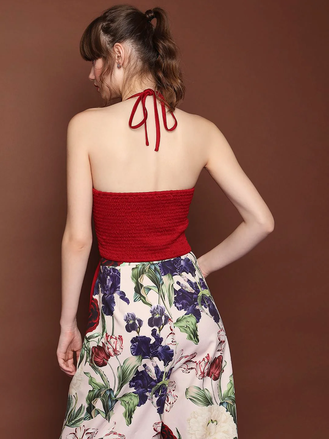 Marquee Red Halter Neck Crop Top - Image 4