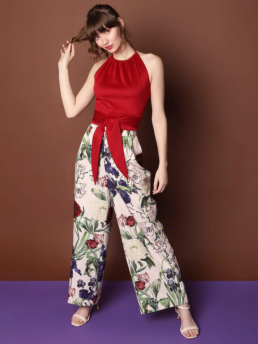Marquee Red Halter Neck Crop Top - Image 5