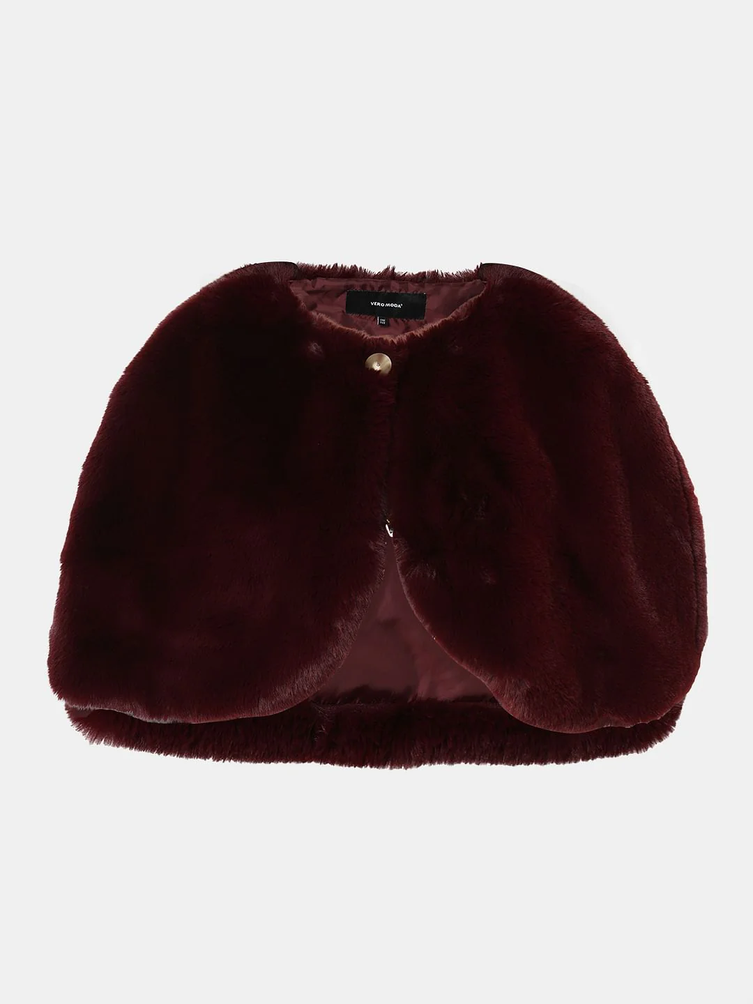 Wine Faux Fur Cropped Cape - Image 7