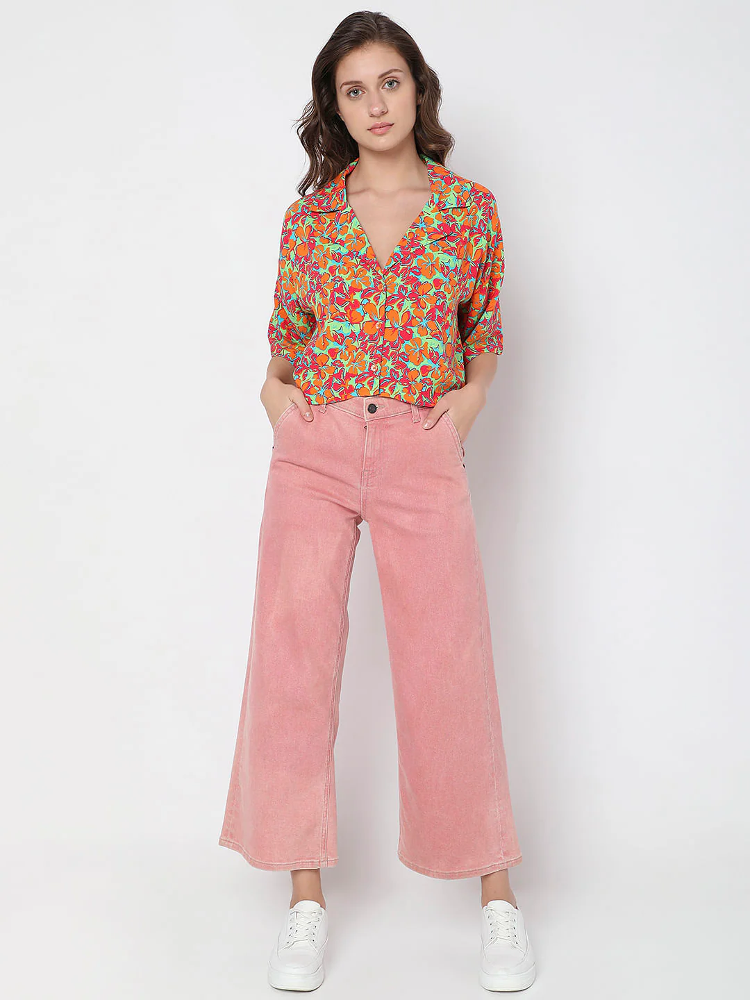 Orange Printed Co-Ord Set Shirt - Image 5