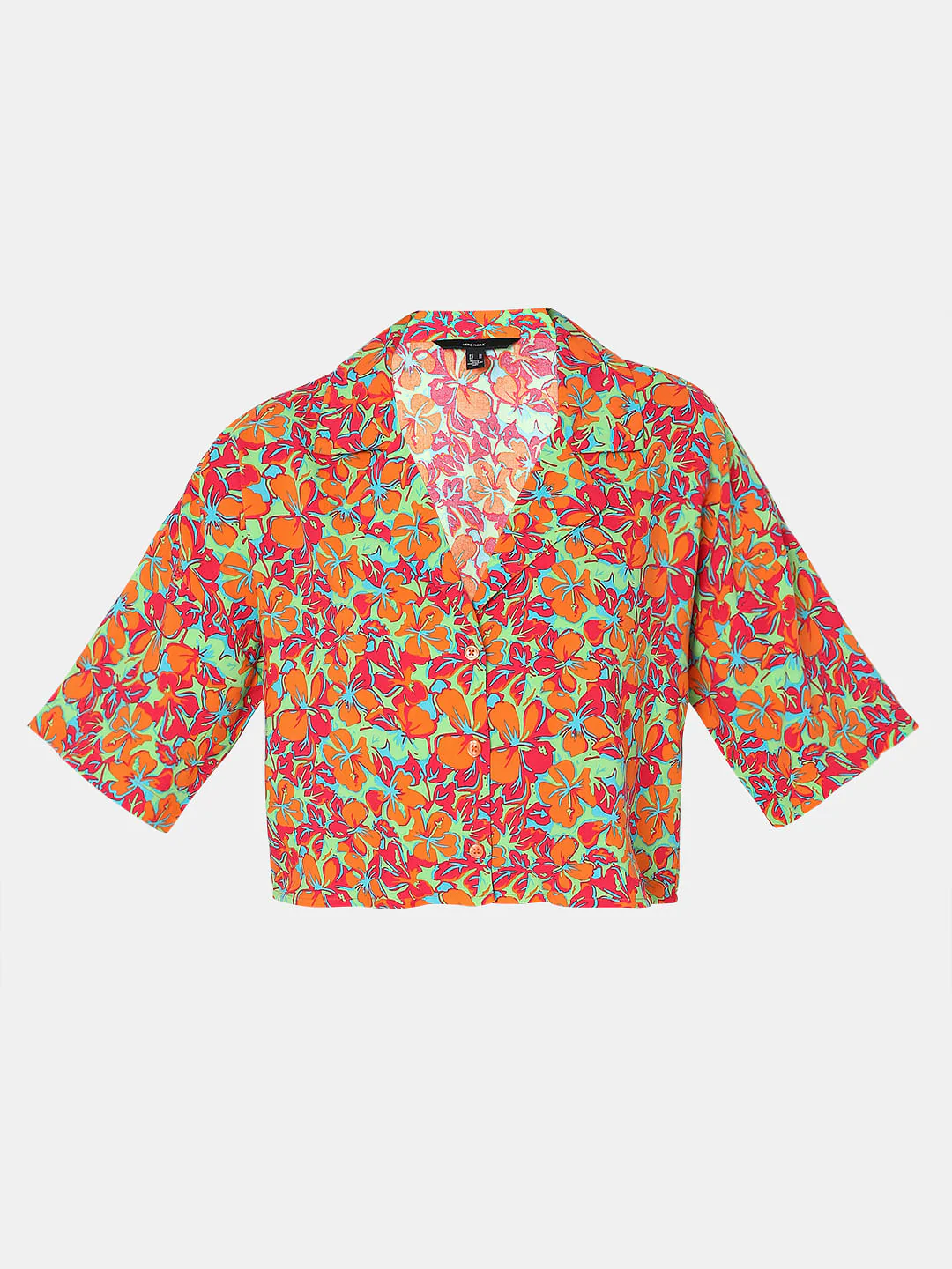 Orange Printed Co-Ord Set Shirt - Image 7