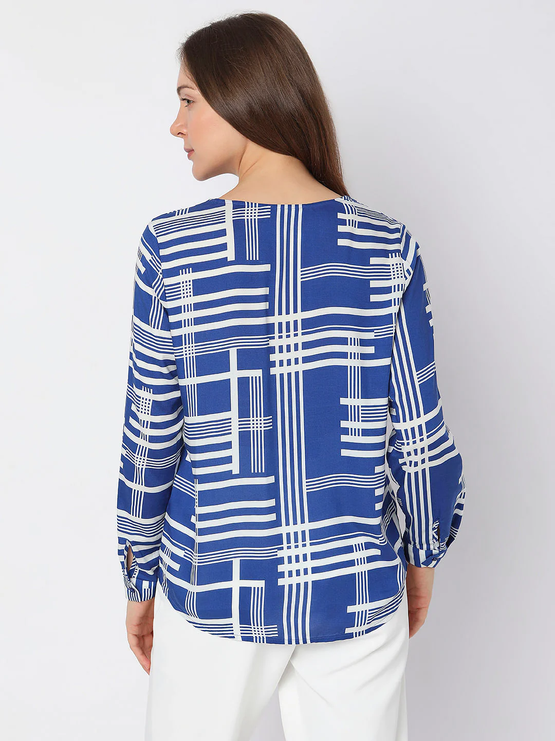 Blue Printed Top - Image 4