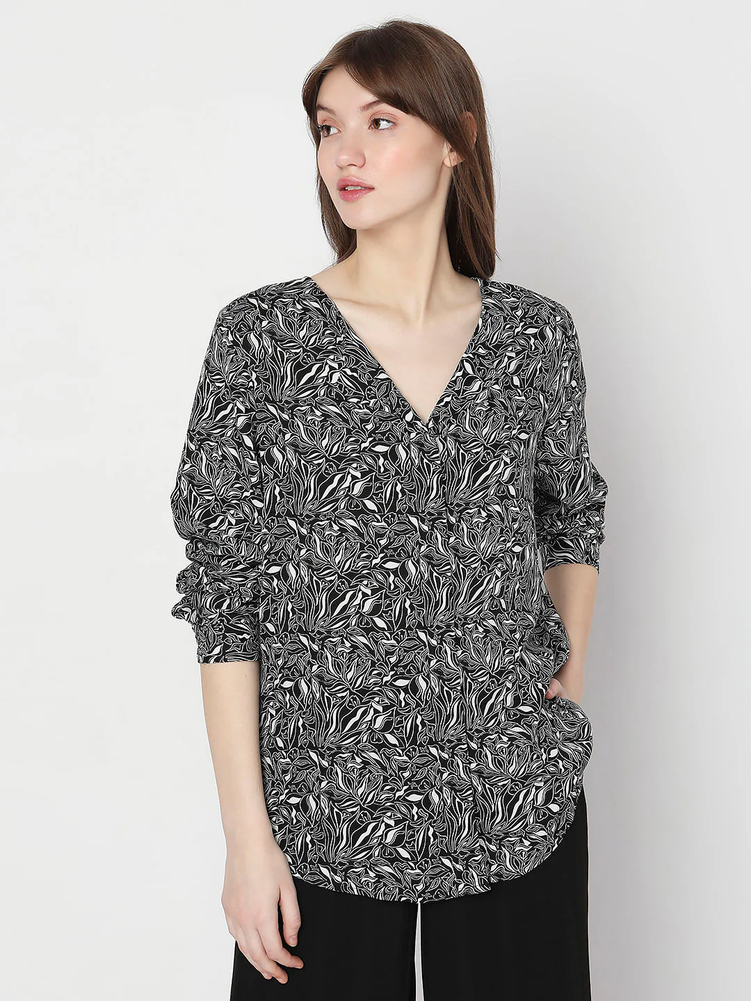 Black Printed Shirt - Image 2