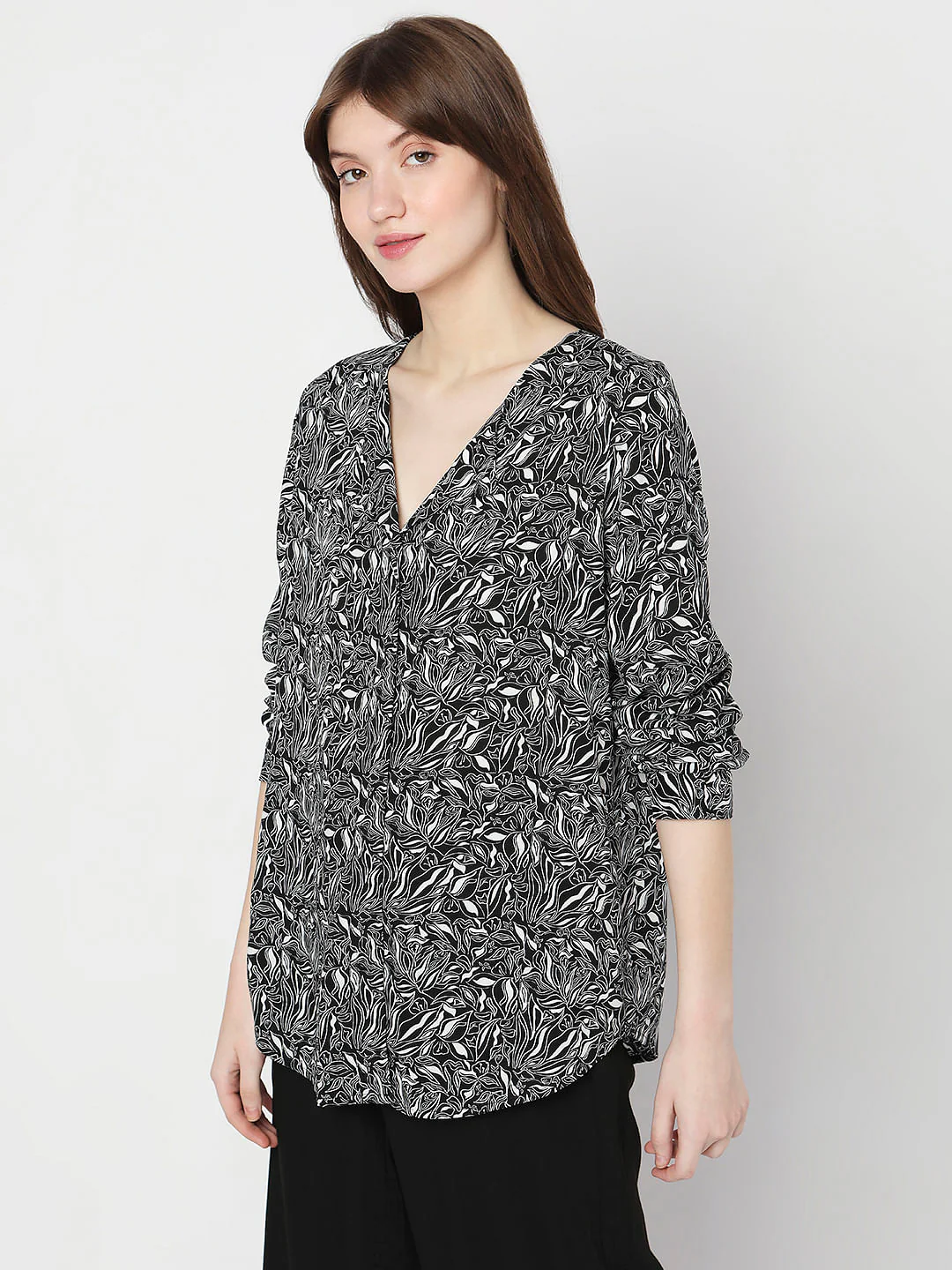 Black Printed Shirt - Image 3
