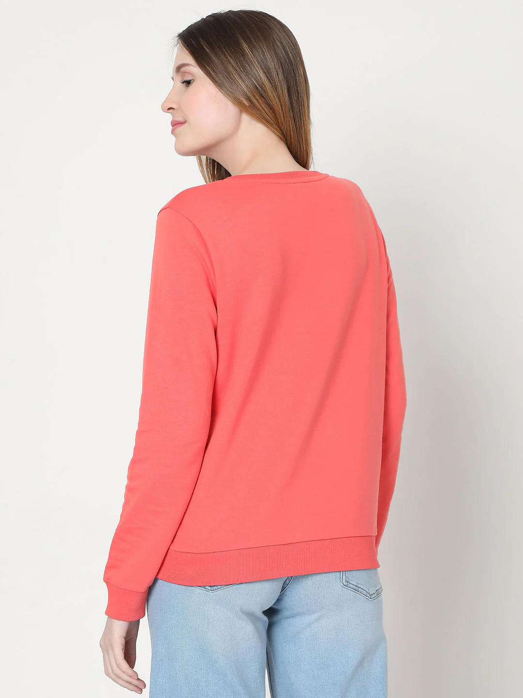Coral Slogan Print Sweatshirt - Image 3