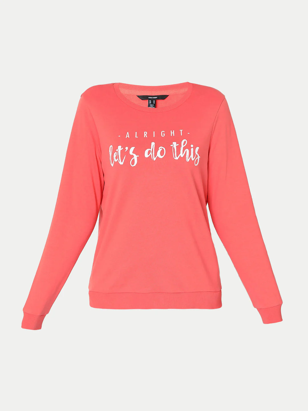 Coral Slogan Print Sweatshirt - Image 6