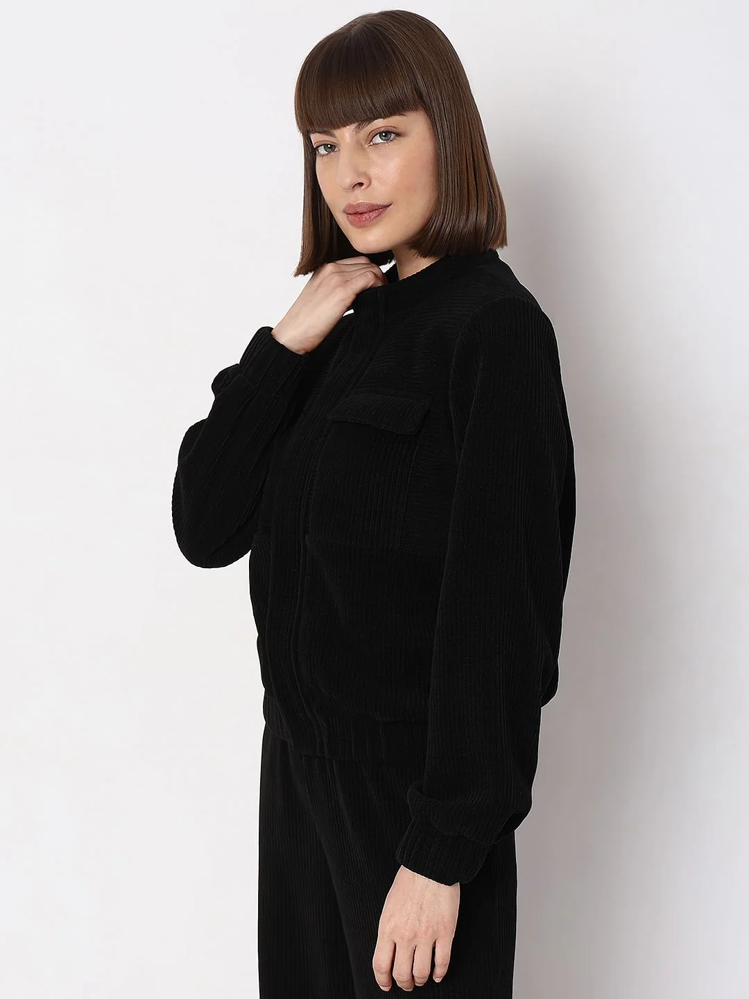 Black Corduroy Co-Ord Set Jacket - Image 3