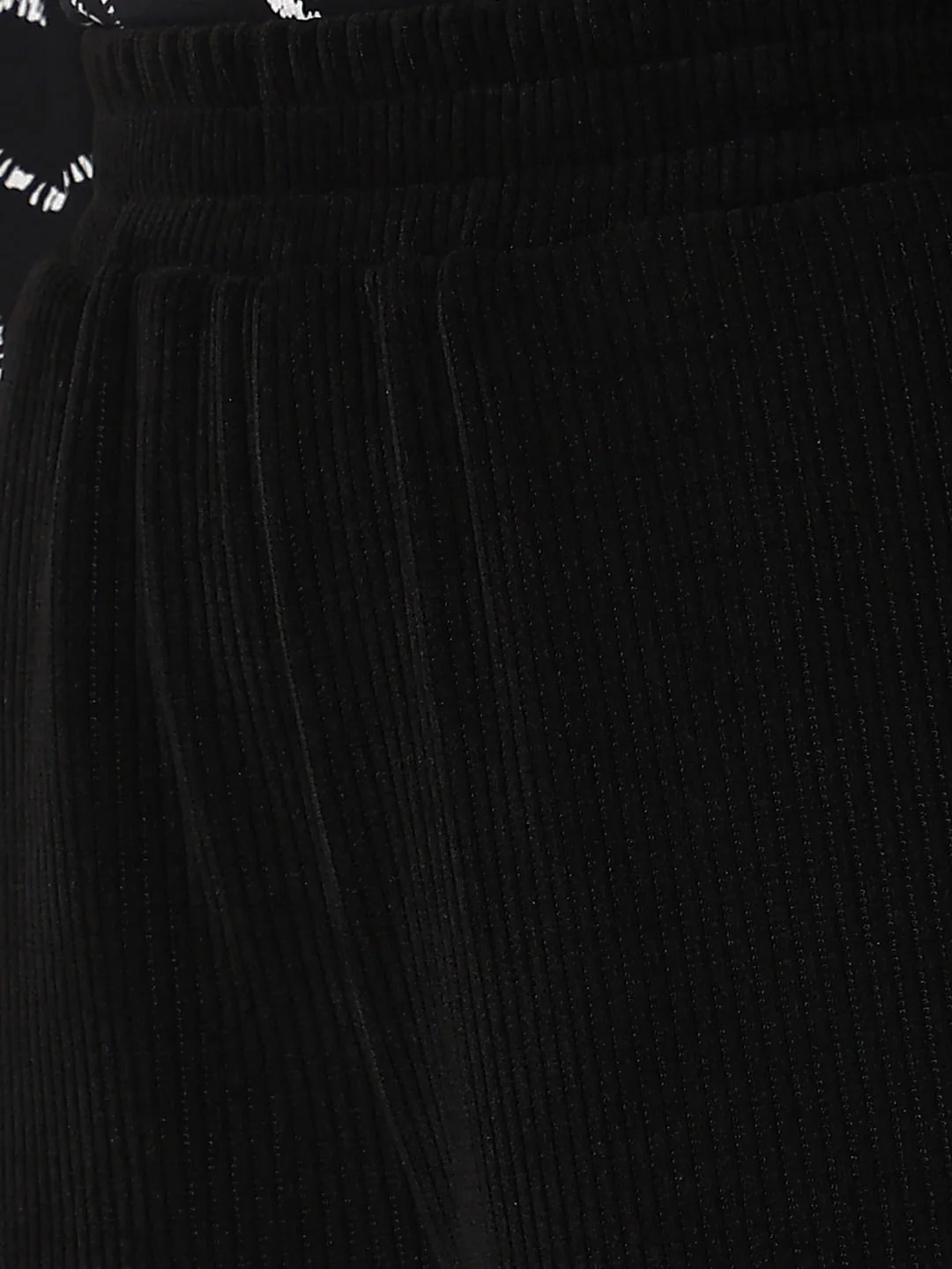 Black Corduroy Flared Co-Ord Set Pants - Image 8