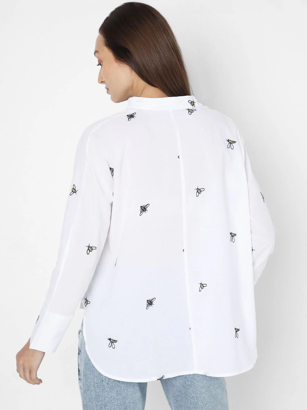 White Bee Embroidered Shirt - Image 4