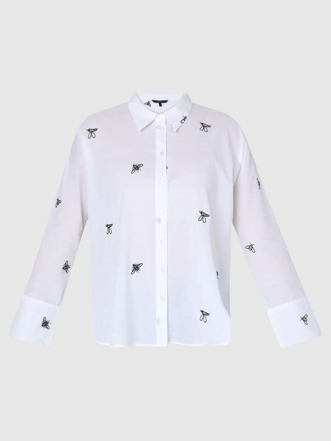 White Bee Embroidered Shirt - Image 7
