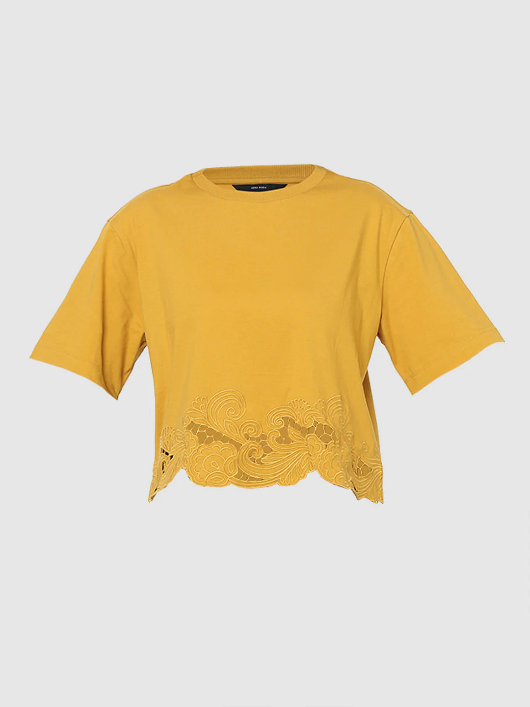 Mustard Lace Detail T-Shirt - Image 7