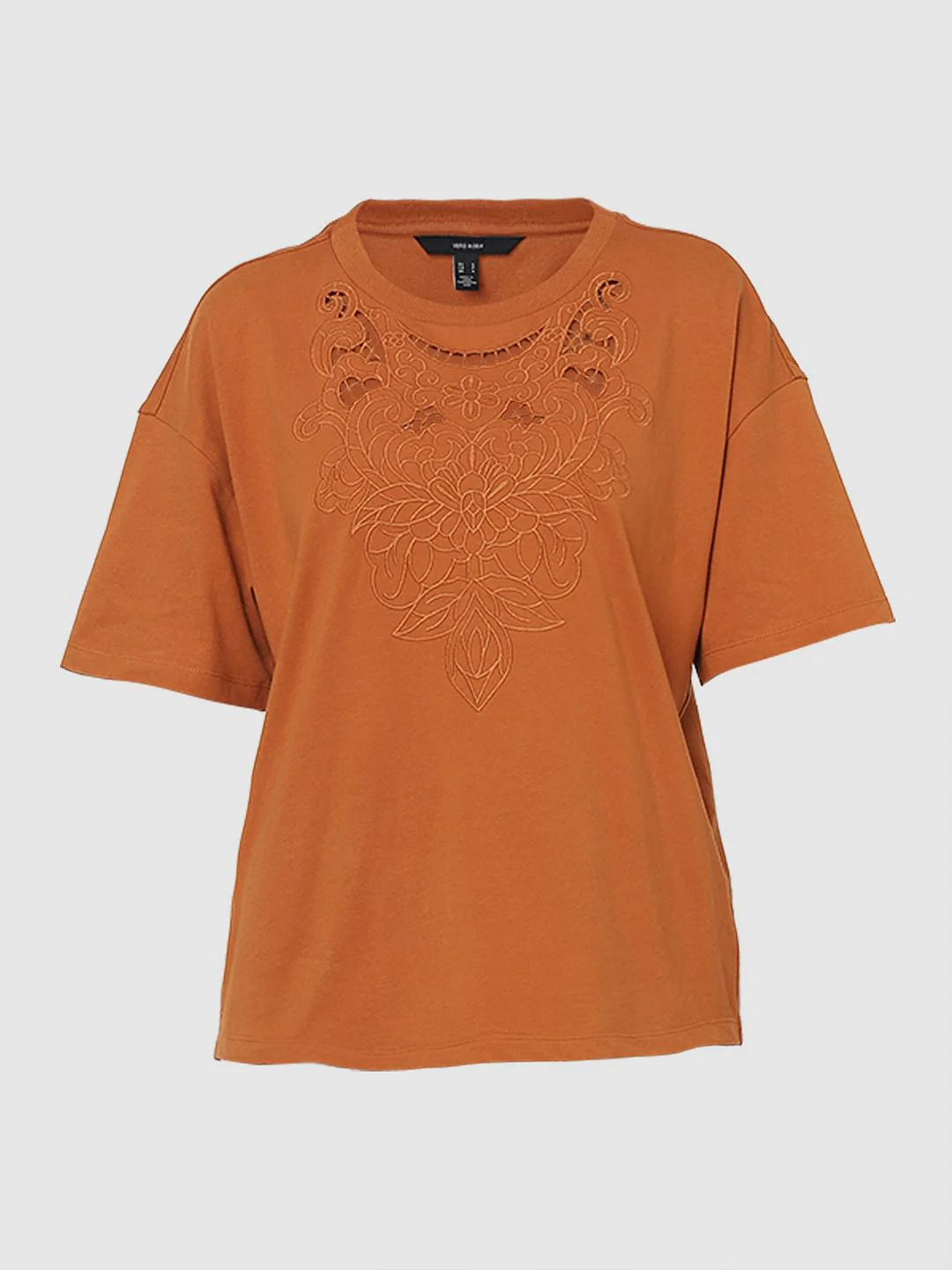 Brown Lace Detail T-Shirt - Image 7