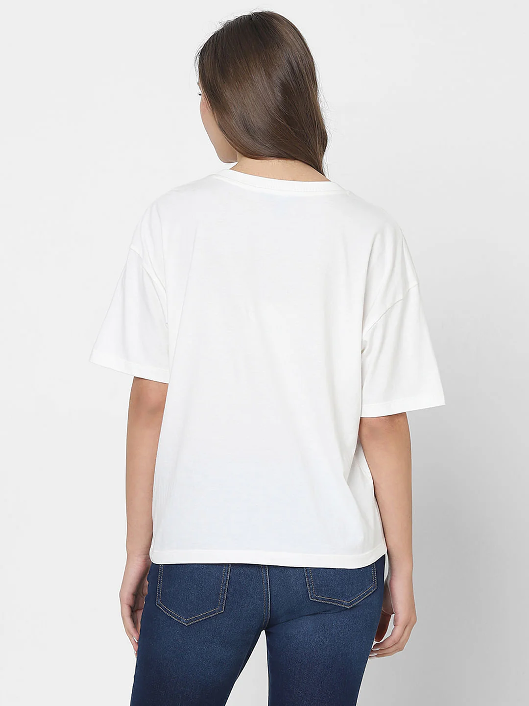 White Lace Detail T-Shirt - Image 4