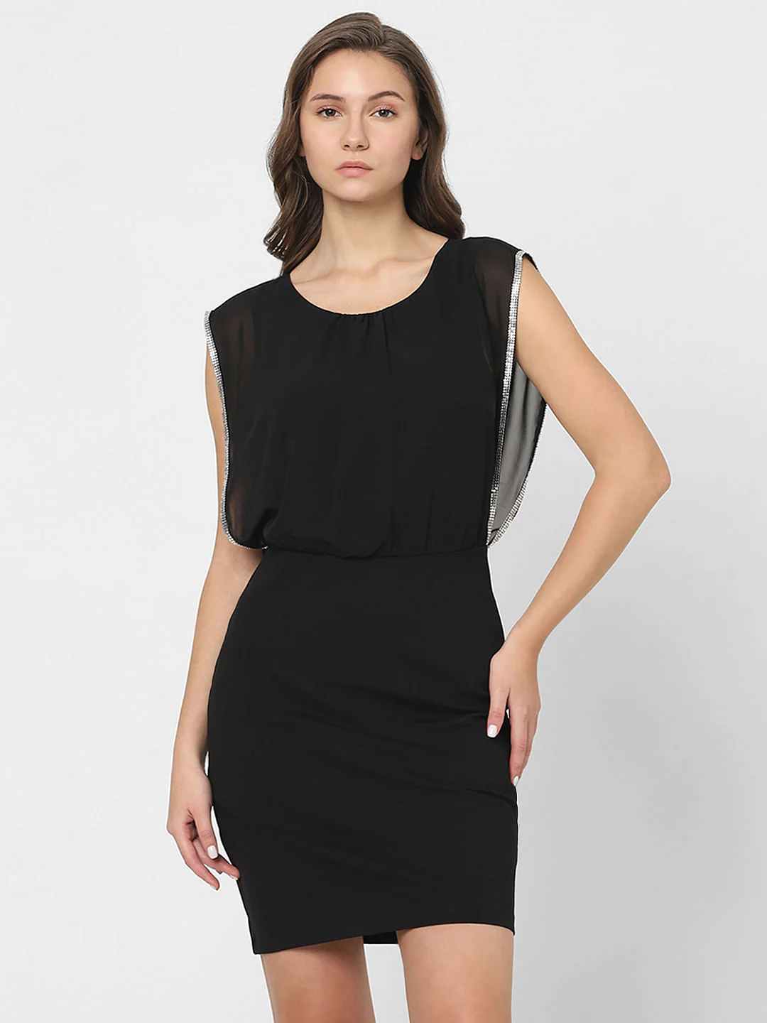 Black Embellished Fitted Dress - Image 2