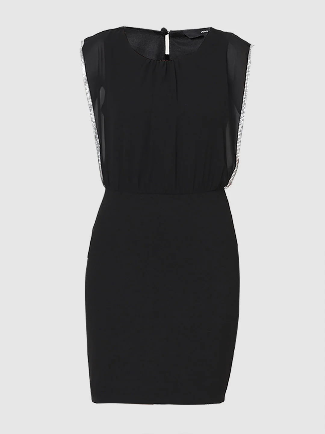 Black Embellished Fitted Dress - Image 7
