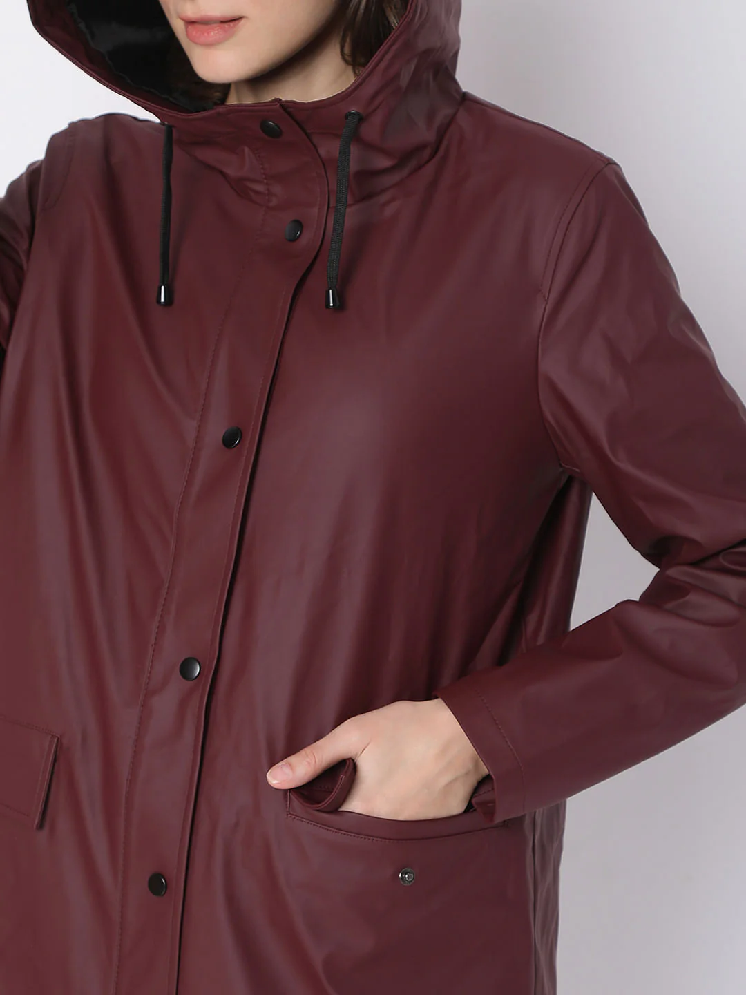 Burgundy Hooded Teddy Coat - Image 6