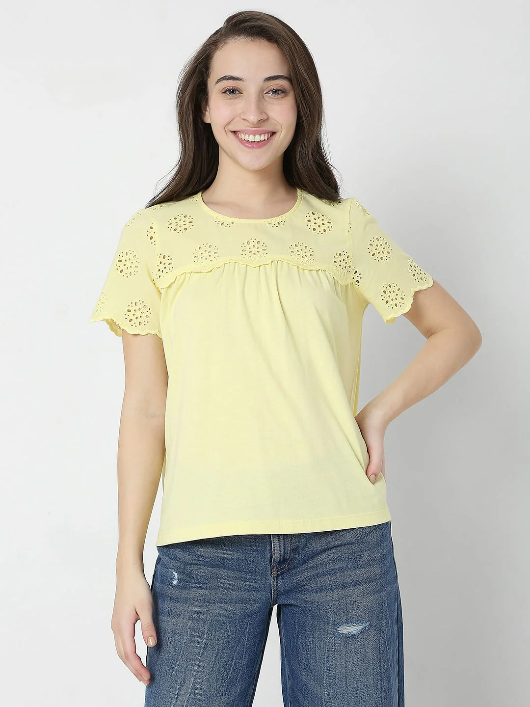 Yellow Schiffli Top - Image 2