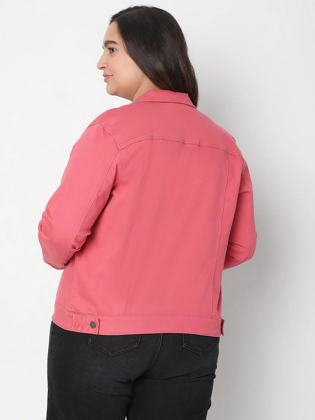 Curve Pink Denim Jacket - Image 4