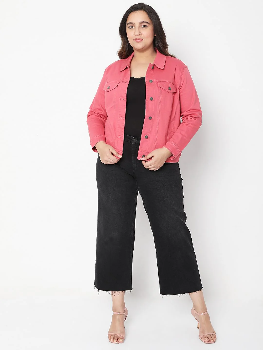 Curve Pink Denim Jacket - Image 5