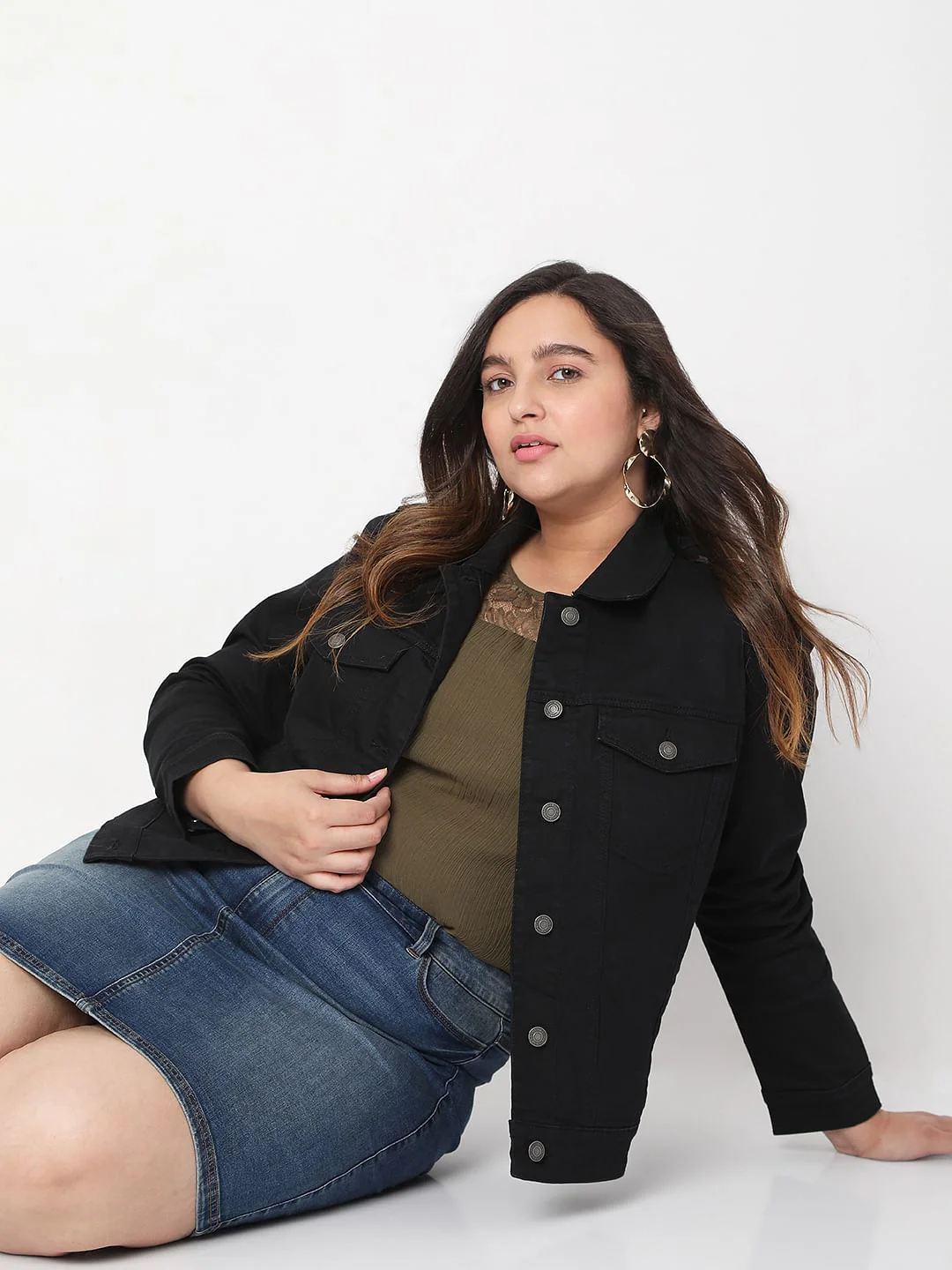Curve Black Denim Jacket