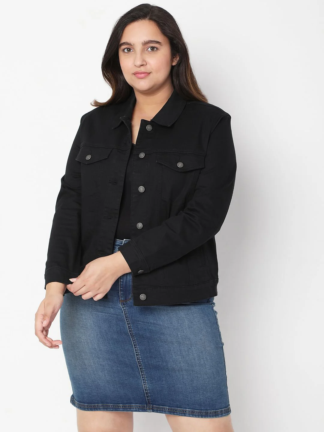 Curve Black Denim Jacket - Image 2