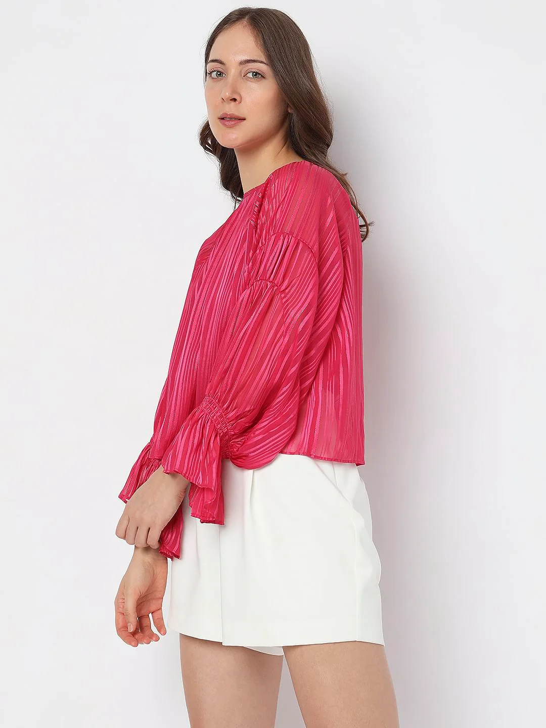 Pink Lurex Striped Top - Image 3