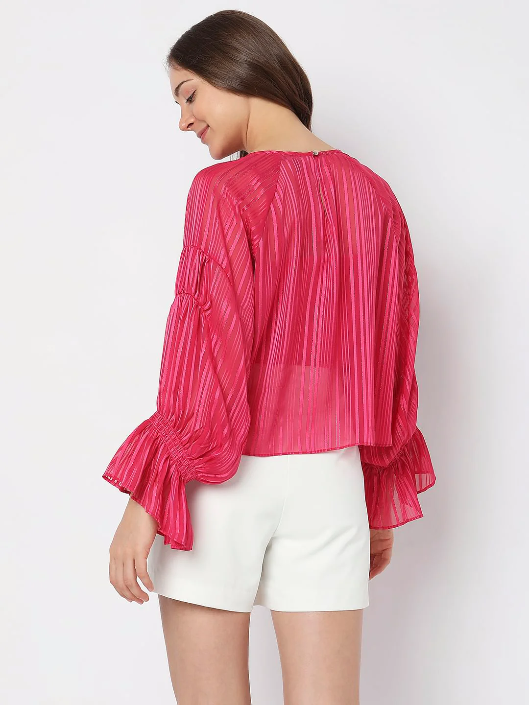 Pink Lurex Striped Top - Image 4