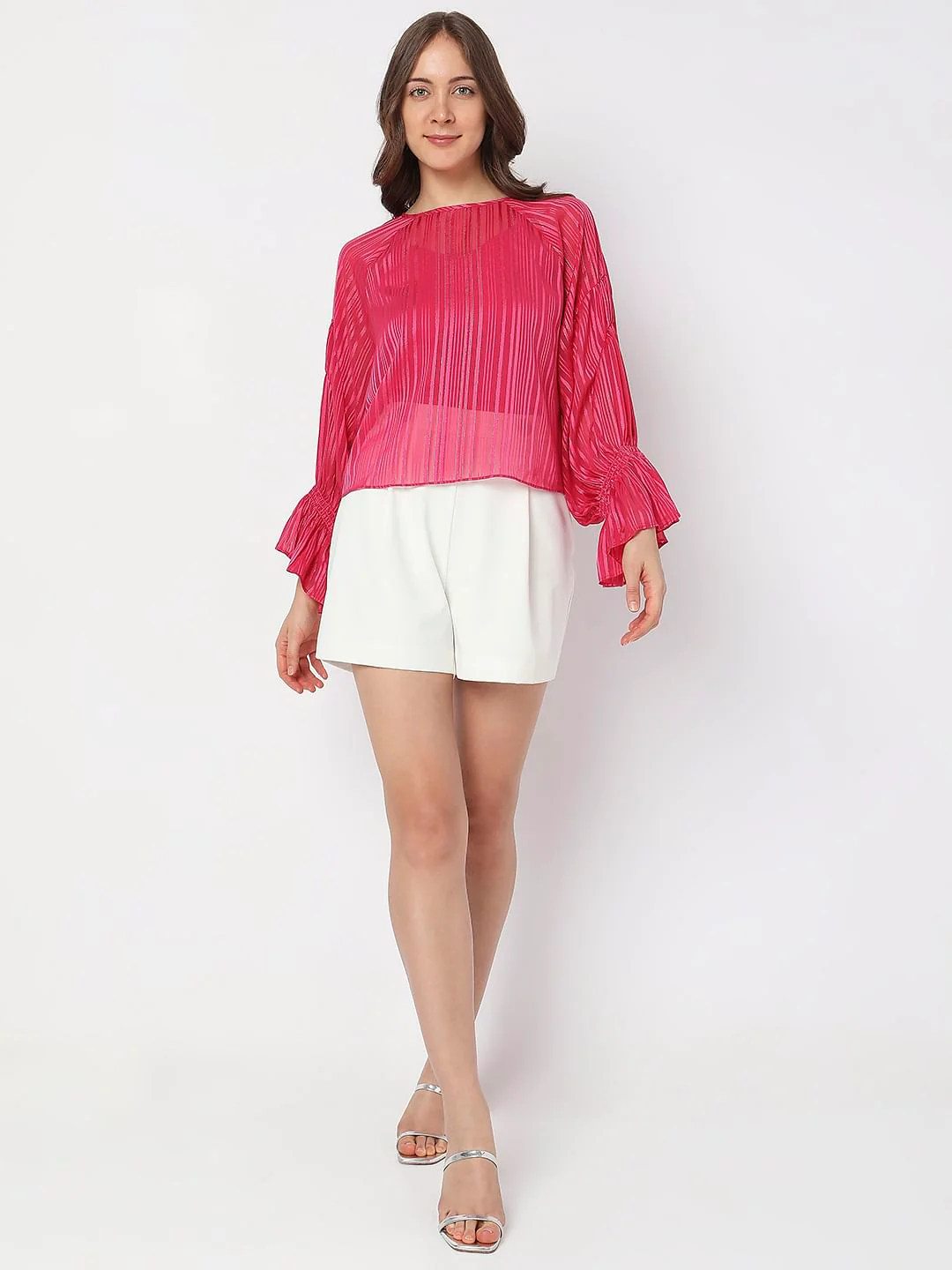 Pink Lurex Striped Top - Image 5