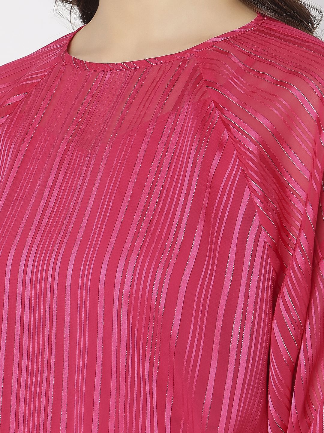 Pink Lurex Striped Top - Image 8