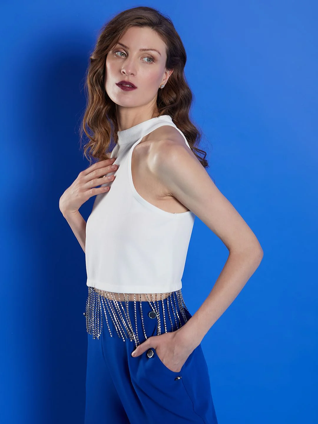 Marquee White Halter Neck Top - Image 3
