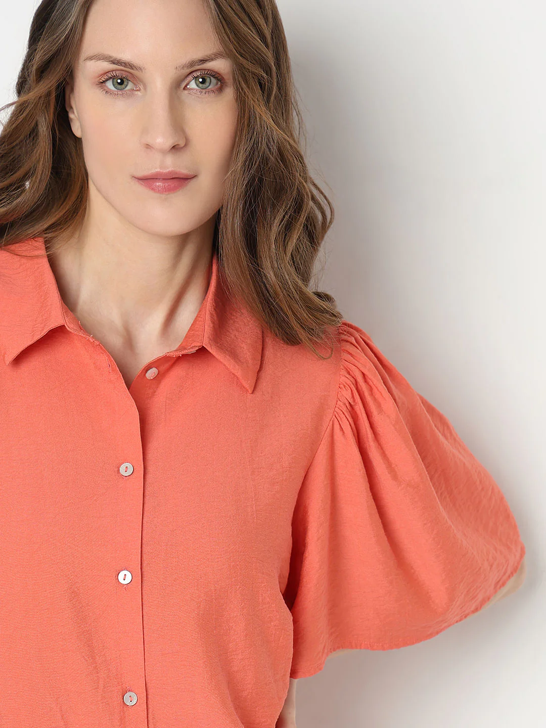 Orange Flared Sleeves Shirt - Image 6