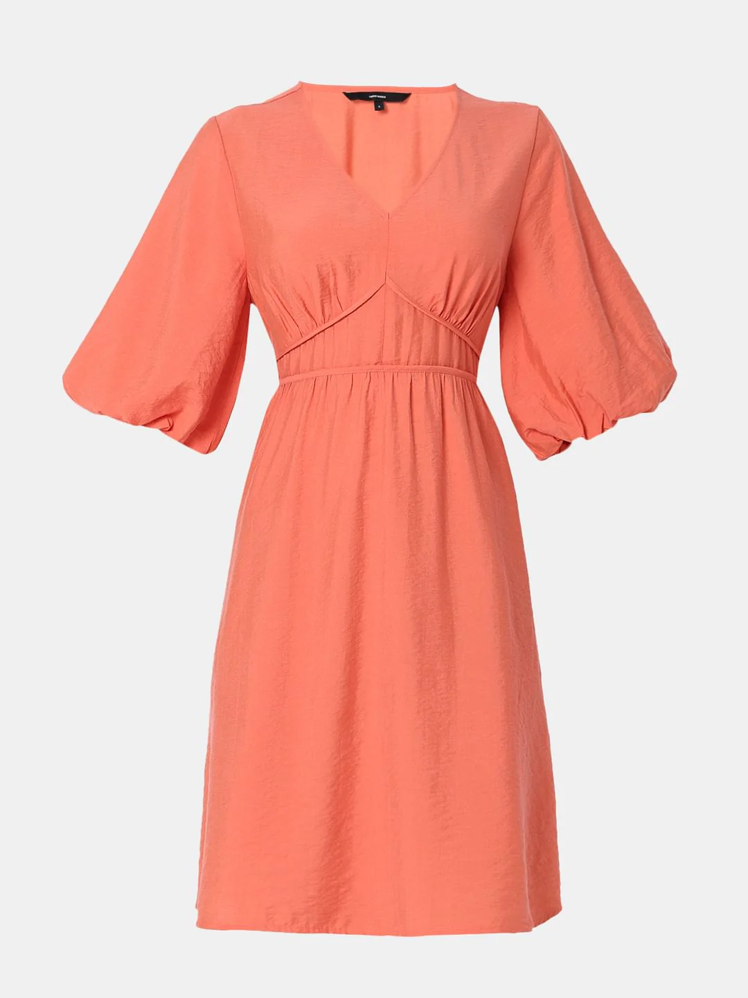 Orange V-Neck Short Dress - Image 7
