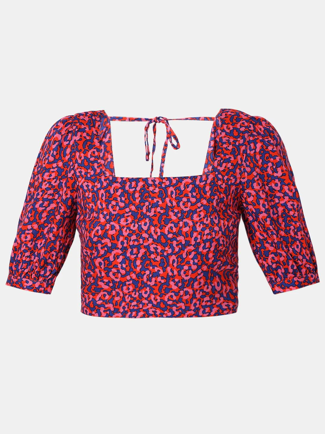 Pink Printed Co-Ord Set Crop Top - Image 8