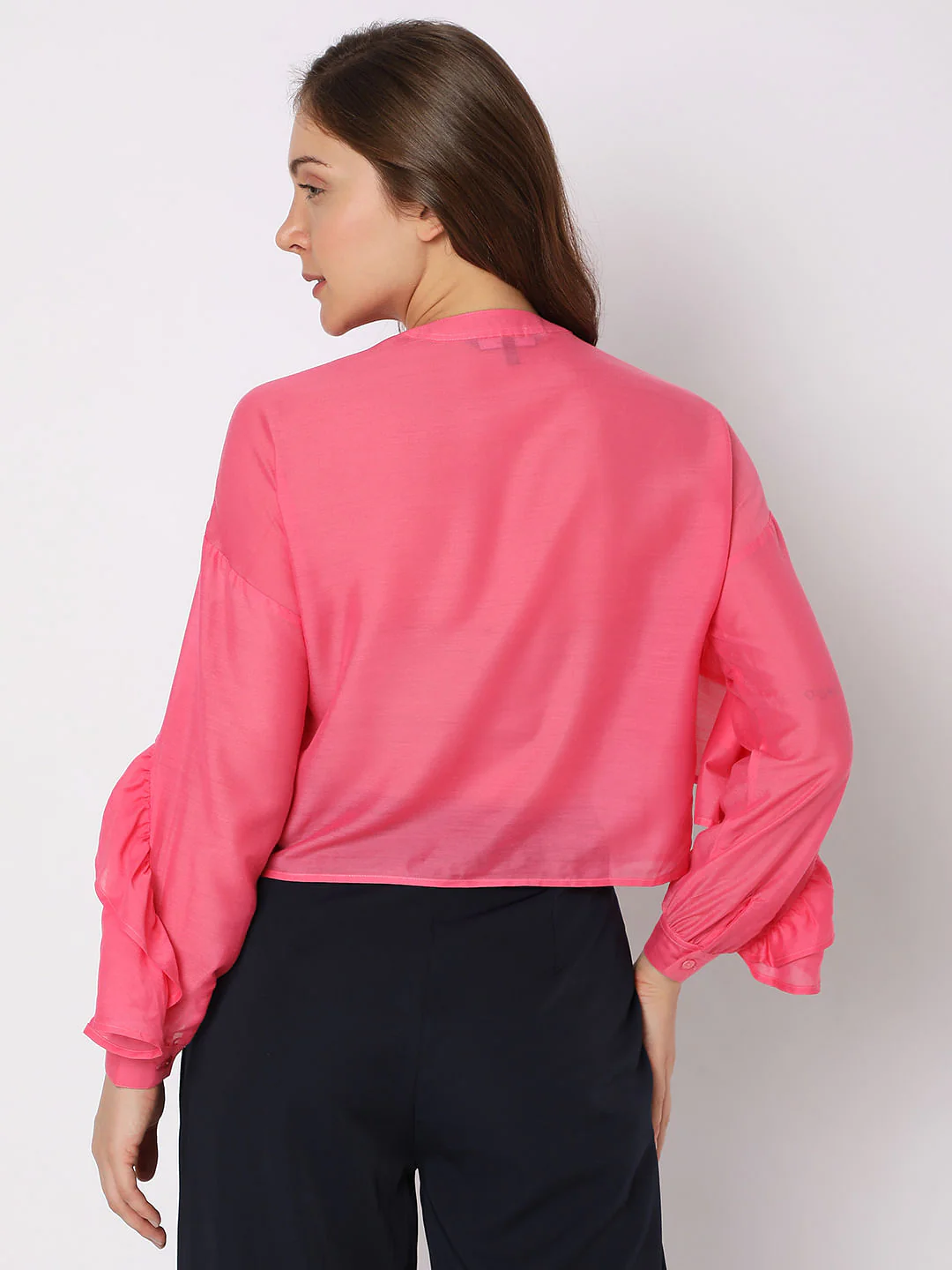 Bright Pink Ruffle Top - Image 4