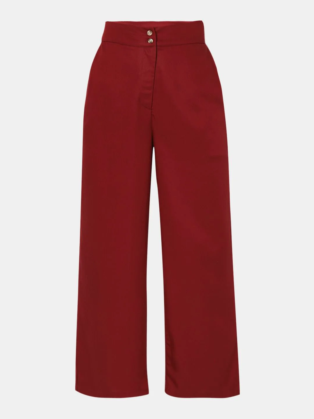 Maroon High Rise Wide Leg Pants - Image 7