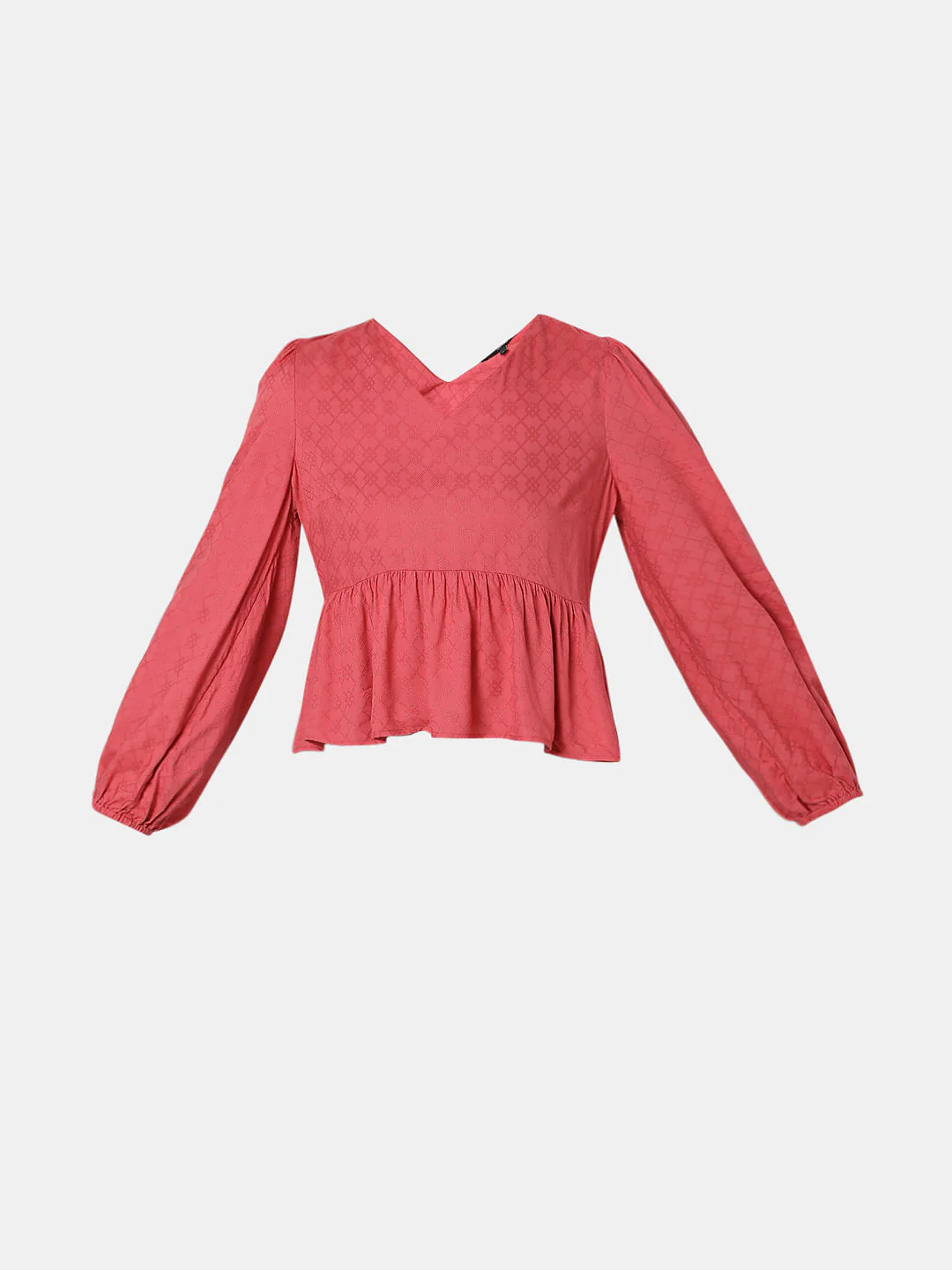 Peach Jacquard Printed Top - Image 7
