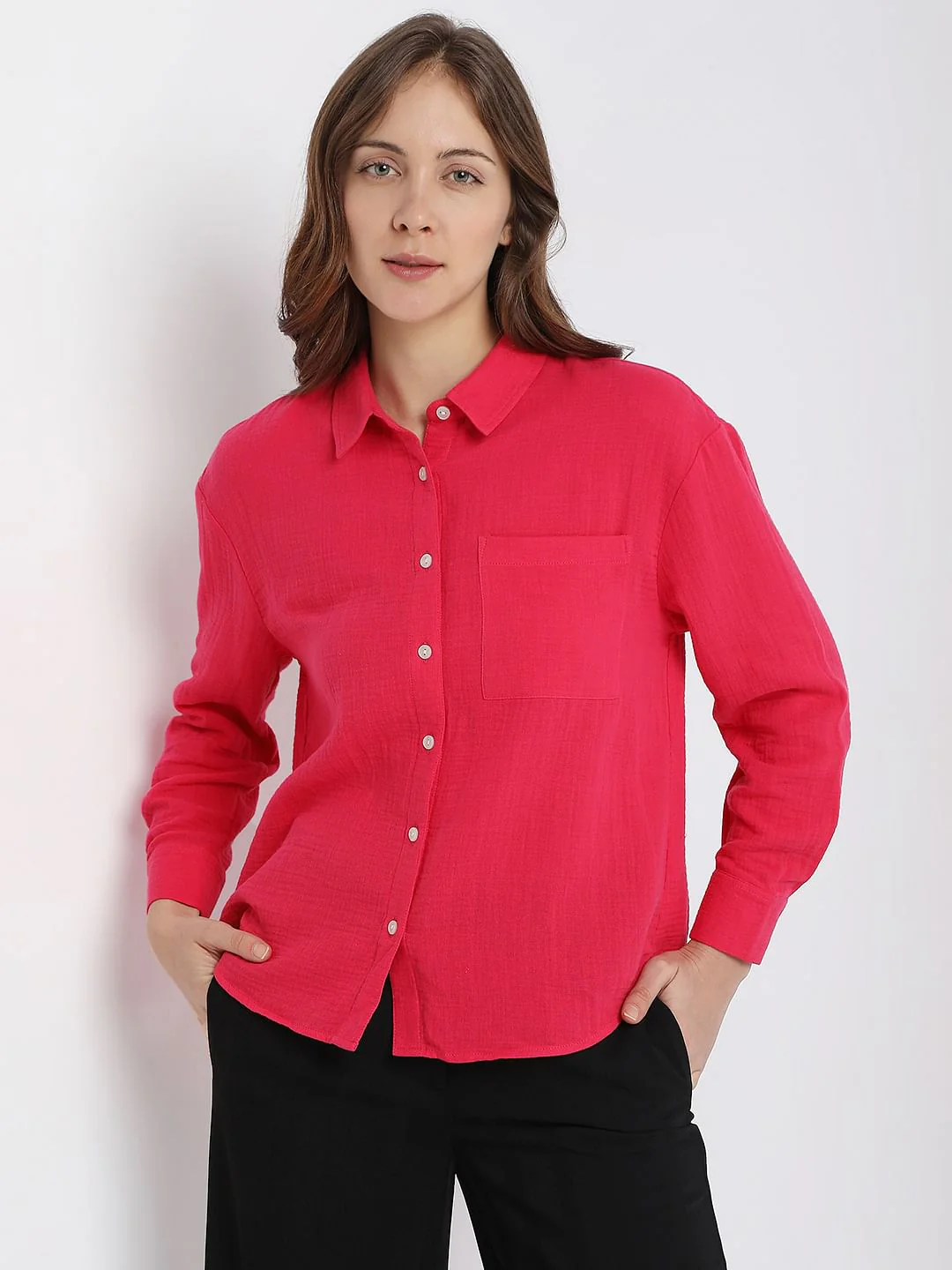 Red Textured Shirt - Image 2