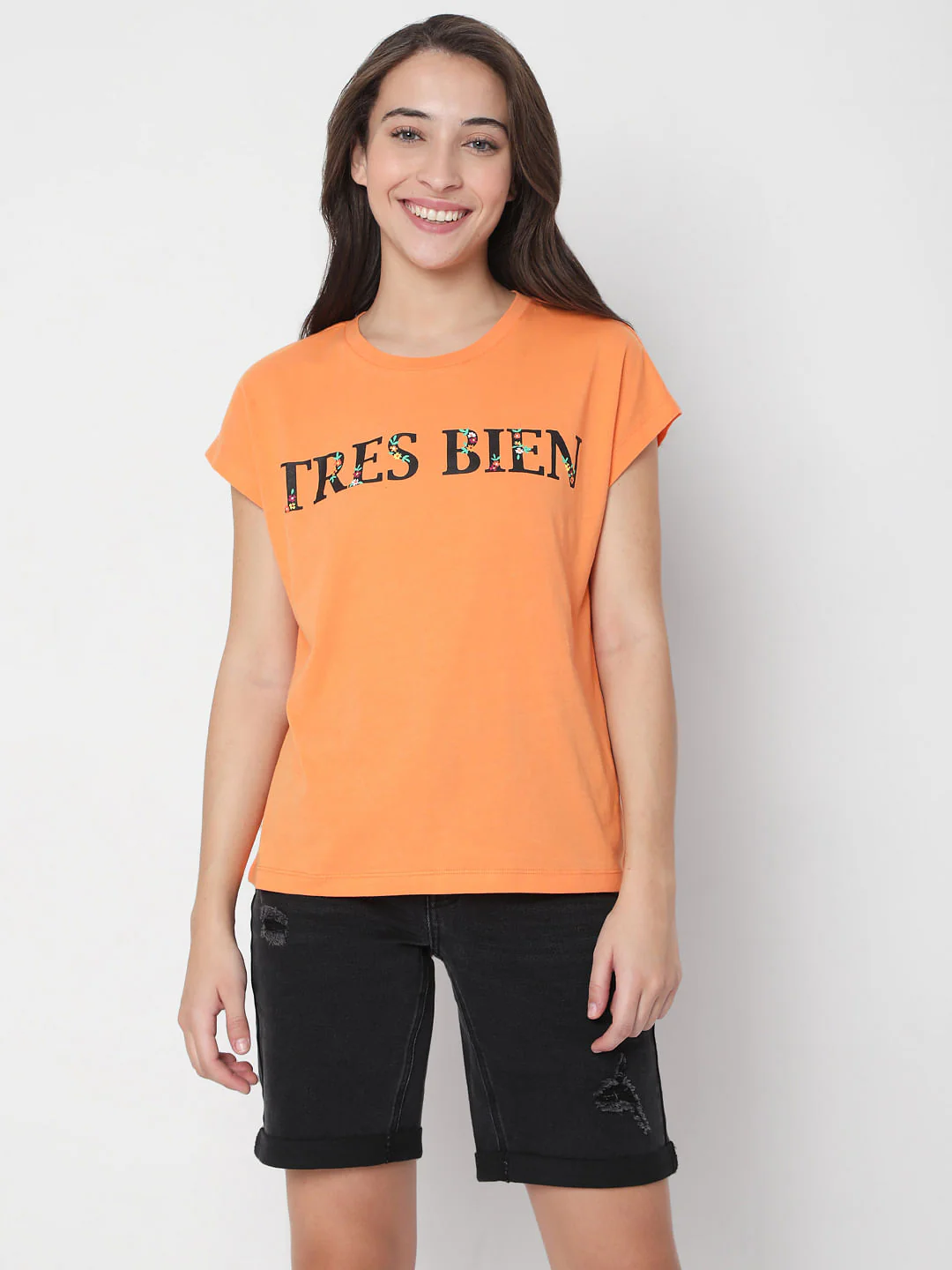 Orange Graphic Print T-Shirt - Image 2