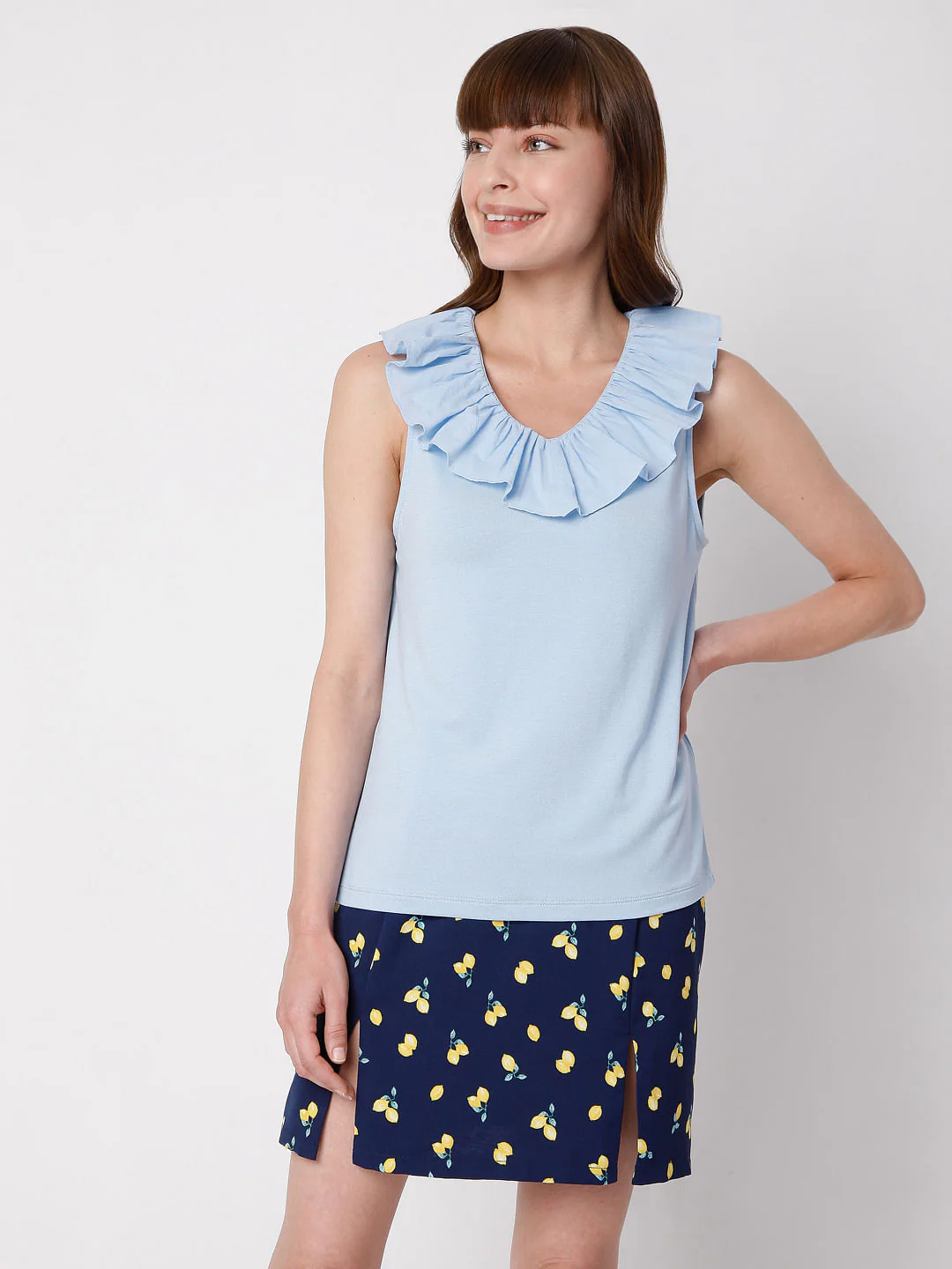 Blue Nit Frill Top - Image 2
