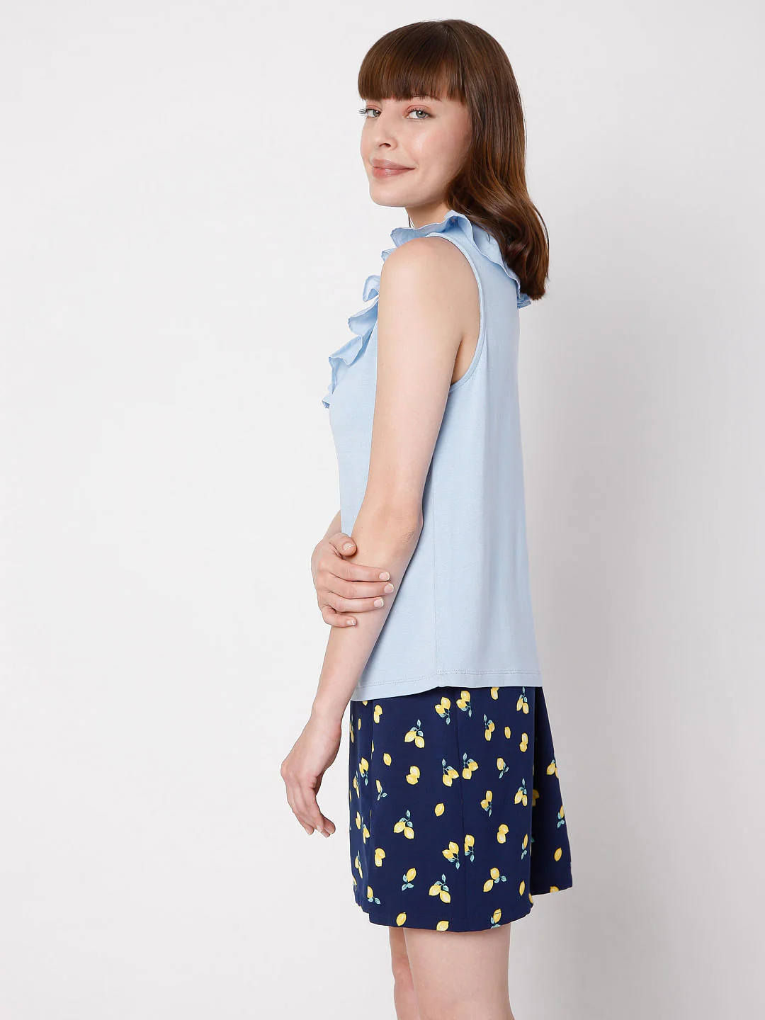 Blue Nit Frill Top - Image 3