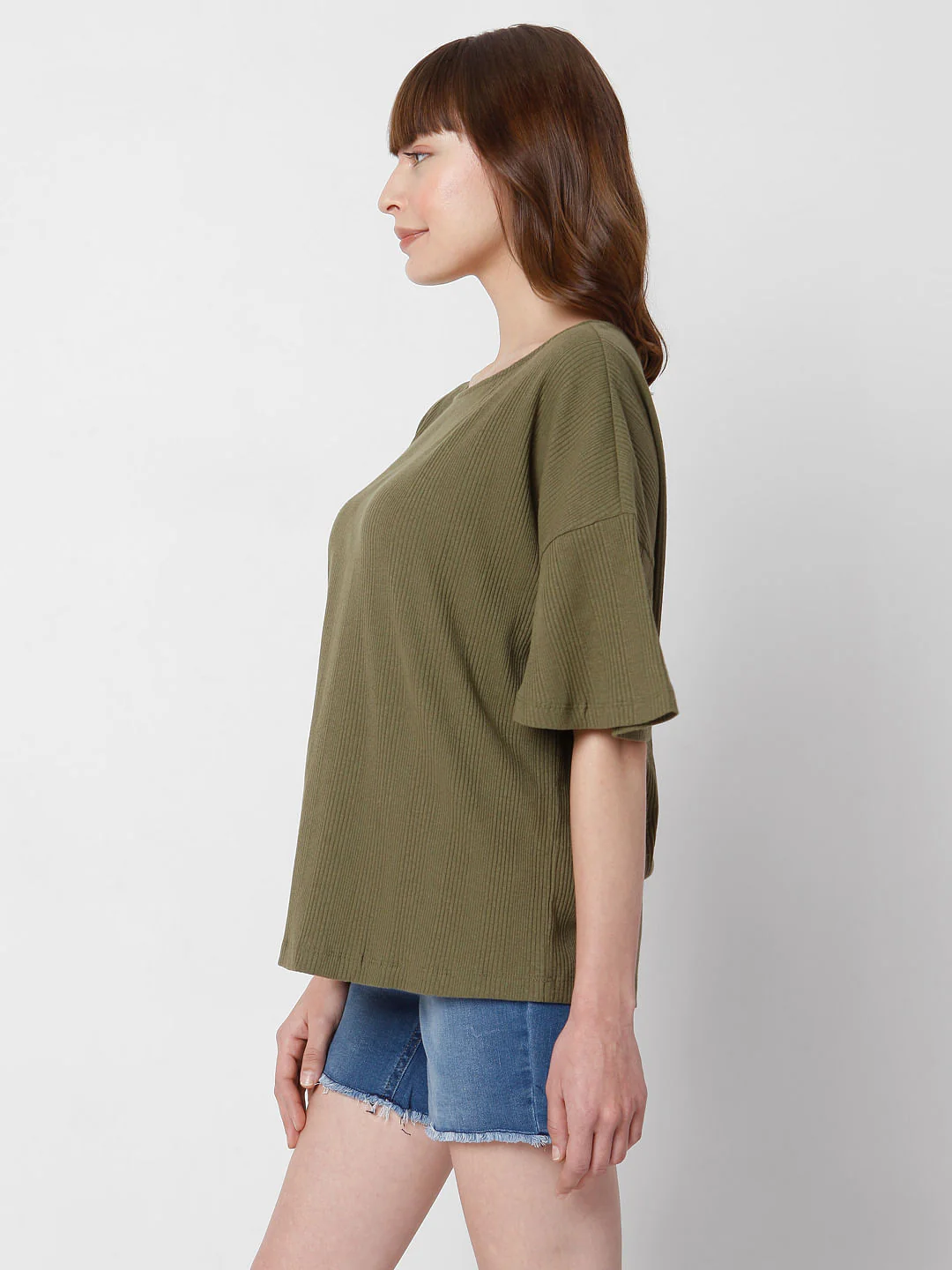 Green Drop Shoulder Top - Image 3