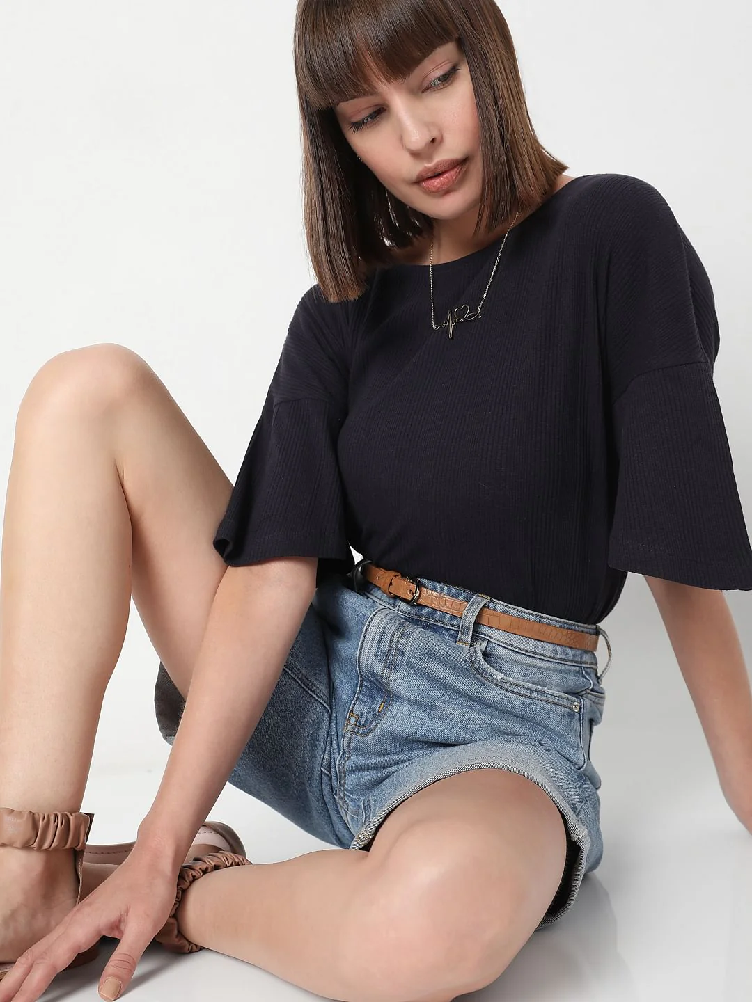 Blue Knit T-Shirt