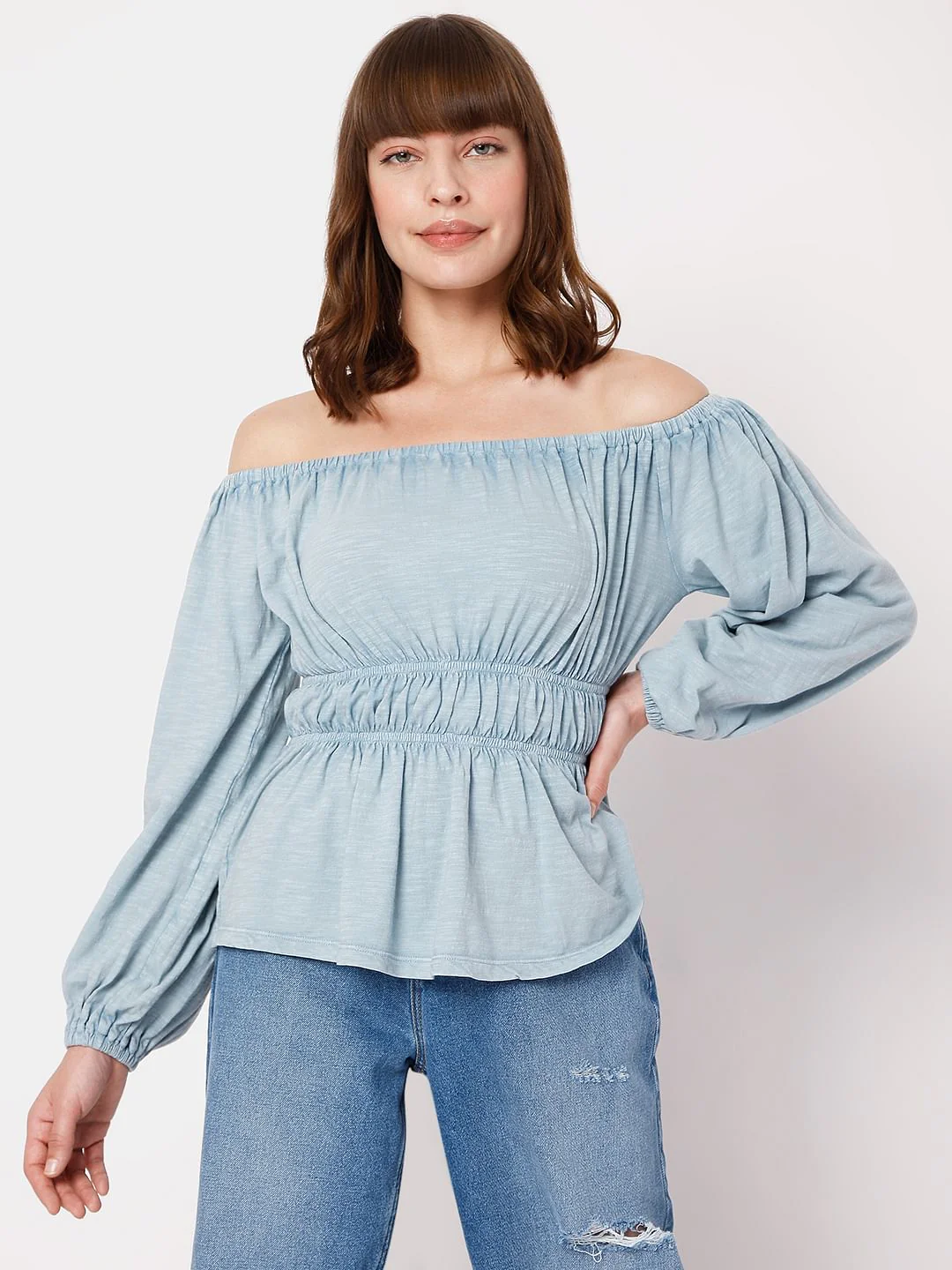 Blue Off-Shoulder Top - Image 2