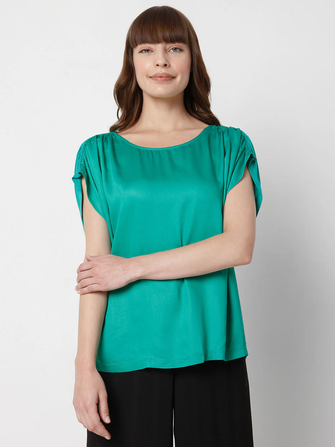 Green Satin Top - Image 2