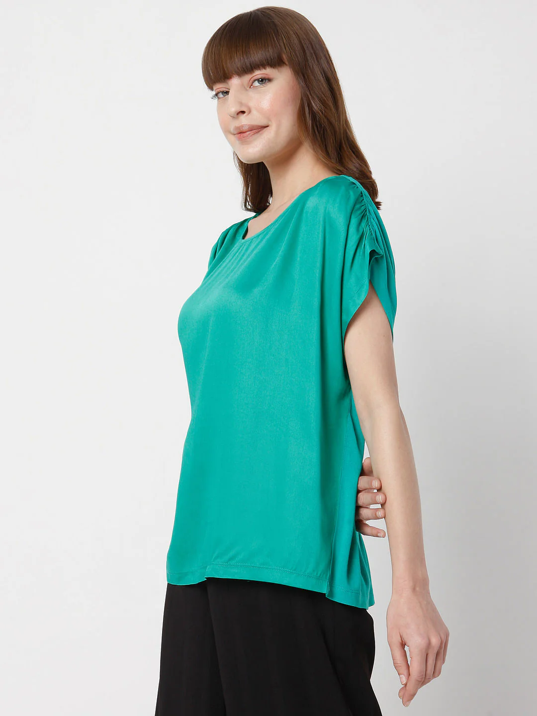 Green Satin Top - Image 3