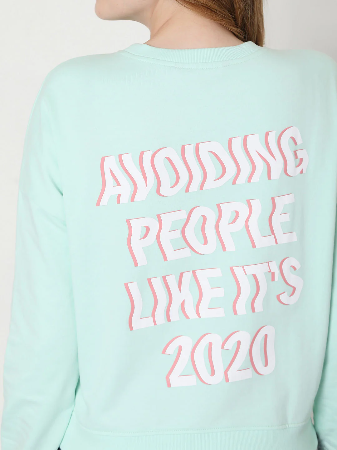 Light Blue Slogan Print Sweatshirt - Image 5