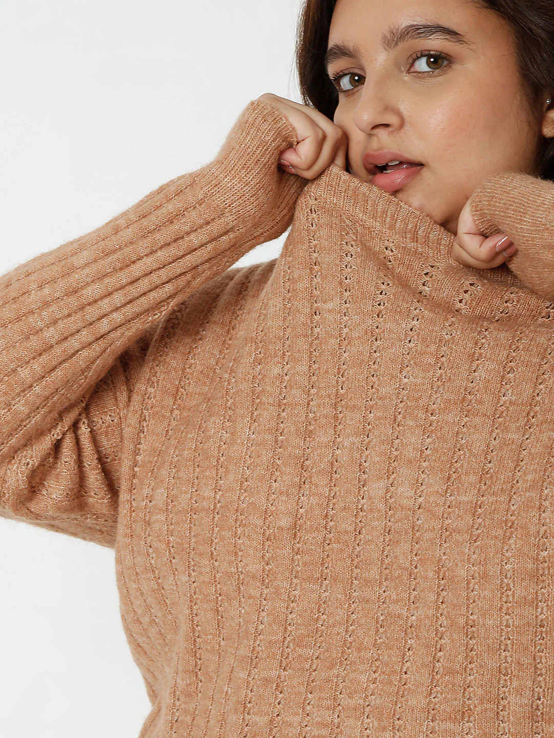 Curve Brown Drop Shoulder Pullover - Image 6