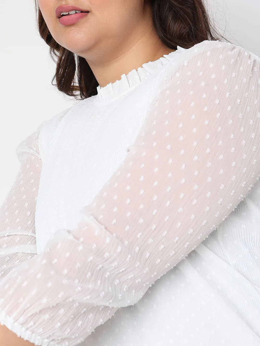 Curve White Printed Top - Image 6